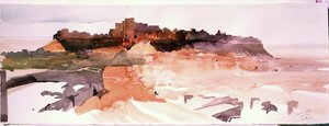 Cittadella del deserto, Jaiselmer, 2007 (acquerello su carta) da Simon Fletcher