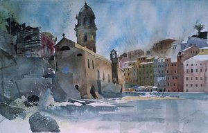 Fernazza, Cinque Terre, 2002 (watercolor on paper)