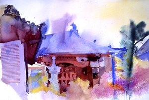 Jodo Shai Kyoto, 2000 (watercolour)