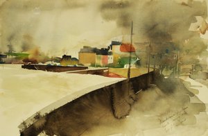 Porto di Monkstown, Cork, 2003 (acquerello) da Simon Fletcher
