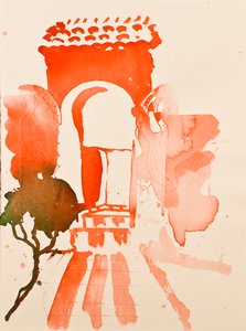 Cancello rosso, 2016 (acquerello)