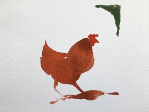 Pollo singolo, 2020 (opera su carta)