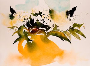 Brocca gialla, 2016 (acquerello) da Simon Fletcher
