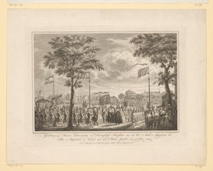 Addio di Guglielmo V e consorte al Buiten Amstel, 1768 da Simon Fokke