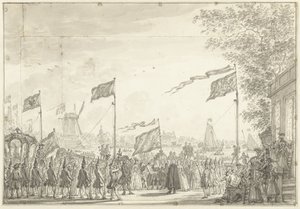 Addio di Guglielmo V e consorte alla Buitenamstel, 1768 da Simon Fokke