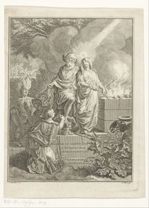Pagina del titolo allegorica con il patriarca Abramo e la Verità