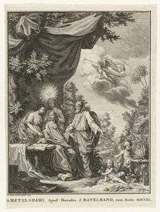 Scrittore circondato da figure allegoriche