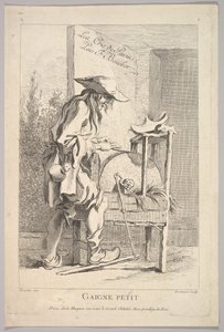 Frontespizio: Gaigne Petit, da Le Cris de Paris, Tavola 1, XVIII secolo da Simon Francois Ravenet