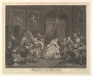 Matrimonio alla moda, Piatto IV, 1 aprile 1745 da Simon Francois Ravenet
