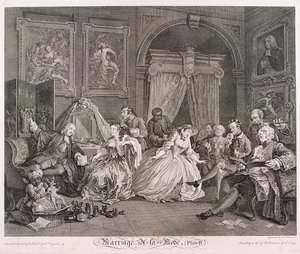 Matrimonio alla moda, 1745, tavola IV da Simon Francois Ravenet