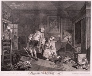 Matrimonio alla moda, Piatto V, 1745 da Simon Francois Ravenet