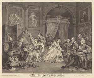Matrimonio alla Moda: pl.4 da Simon Francois Ravenet I after William Hogarth