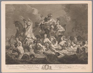 Allegoria sulla marina britannica e la vittoria sulla flotta francese da Simon François Ravenet (le vieux)