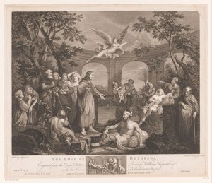 Cristo guarisce il malato di Bethesda (La piscina di Bethesda) da Simon François Ravenet (le vieux)