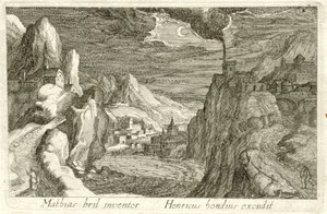 Paesaggio fluviale al chiaro di luna da Simon Frisius (attributed to)