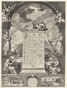 Allegoria della professione di fede con i quattro evangelisti da Simon Frisius