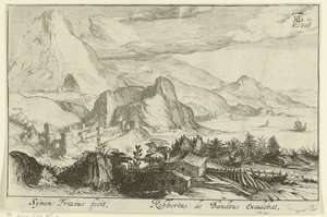 Paesaggio montano con edifici