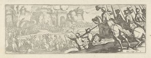 Cavalieri assaltano una mura cittadina (Cavalleria) da Simon Frisius