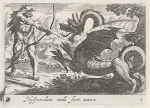 Ercole uccide il drago Ladone da Simon Frisius