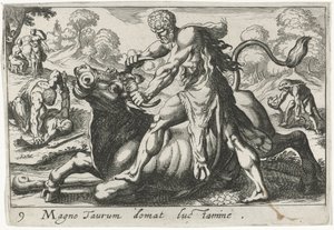 Ercole in lotta con Acheloo da Simon Frisius