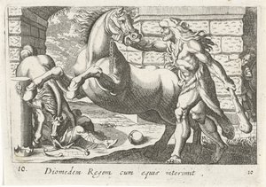 Ercole doma i cavalli di Diomede