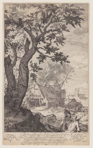 Paesaggio con casa colonica da Simon Frisius