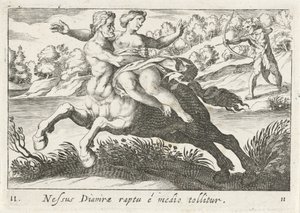 Nessus cerca di rapire Deianira da Simon Frisius