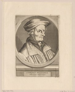 Ritratto di Conrad Pellican da Simon Frisius