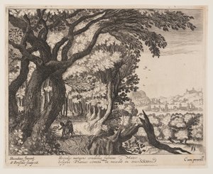 La fuga in Egitto, da Paesaggi con scene della vita di Cristo da Simon Frisius