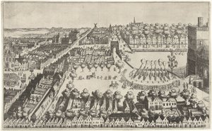 Fuochi di gioia all’Aia dopo la proclamazione della tregua, 1609 da Simon Frisius