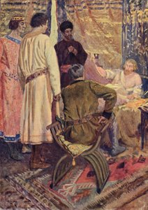 Illustrazione per Il Talismano di Sir Walter Scott (litografia a colori)