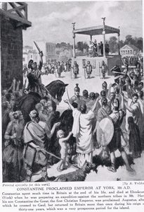 Costantino proclamato Imperatore a York, 306 d.C., illustrazione da 