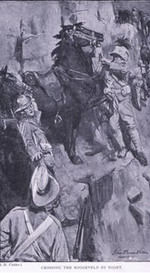 Attraversamento del Roggevald di notte, da Dopo Pretoria: La guerra di guerriglia pubblicata da Harmsworth Bros Limited, 1901 da Simon Harmon Vedder