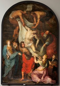 Chiesa parrocchiale (Sint-Walburgakerk). Dipinto "Discesa dalla Croce". Copia di P.P. Rubens. Metà del XVII secolo.