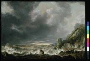 Nave in difficoltà al largo di una costa rocciosa, c.1645 da Simon Jacobsz. Vlieger