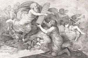 Mosè sul Sinai Le tavole della Legge ebraica da Simon Julien