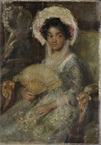 Giovane donna con un ventaglio, c. 1906 da Simon Maris