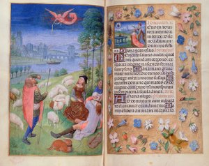Annunciazione ai pastori, dalle Ore Huth da Simon Marmion
