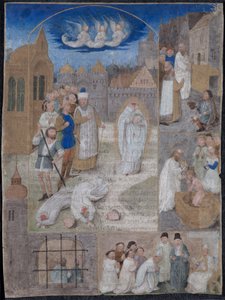 Foglio estratto da un Breviario di Carlo il Temerario e Margherita di York: Il martirio di San Dionigi da Simon Marmion