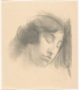 Testa di donna con occhi chiusi