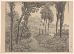 Paesaggio con sentiero nel bosco