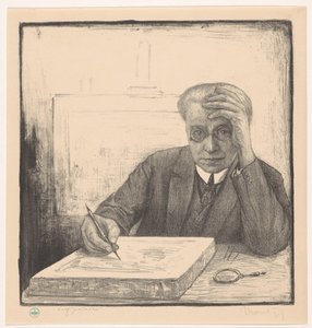 Autoritratto con pietra litografica