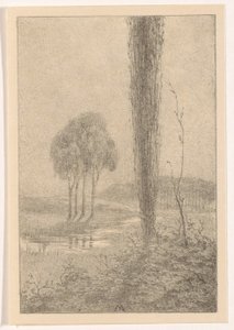 Paesaggio con alberi e ruscello da Simon Moulijn