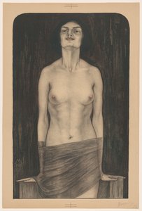 Donna in piedi con torso nudo
