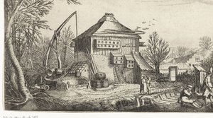 Paesaggio invernale con fattoria da Simon Poelenburg