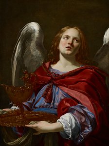 Angeli con attributi della Passione: Angelo che regge il recipiente e l’asciugamano per lavare le mani di Ponzio Pilato da Simon Vouet