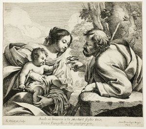 La Sacra Famiglia con un uccello