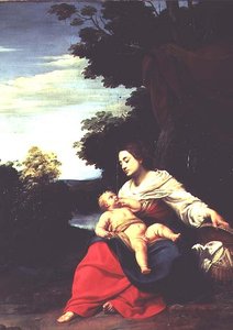 Madonna con un cesto da Simon Vouet