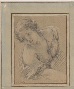 Studio di una giovane donna che si inchina da Simon Vouet