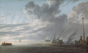 Estuario al tramonto, c. 1640-1645 da Simon de Vlieger